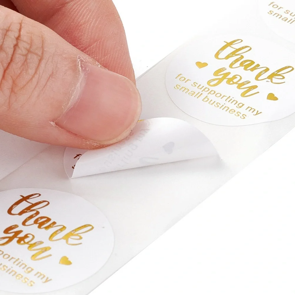 500 Thank You For Supporting My Small Businesses Stickers Roll #12